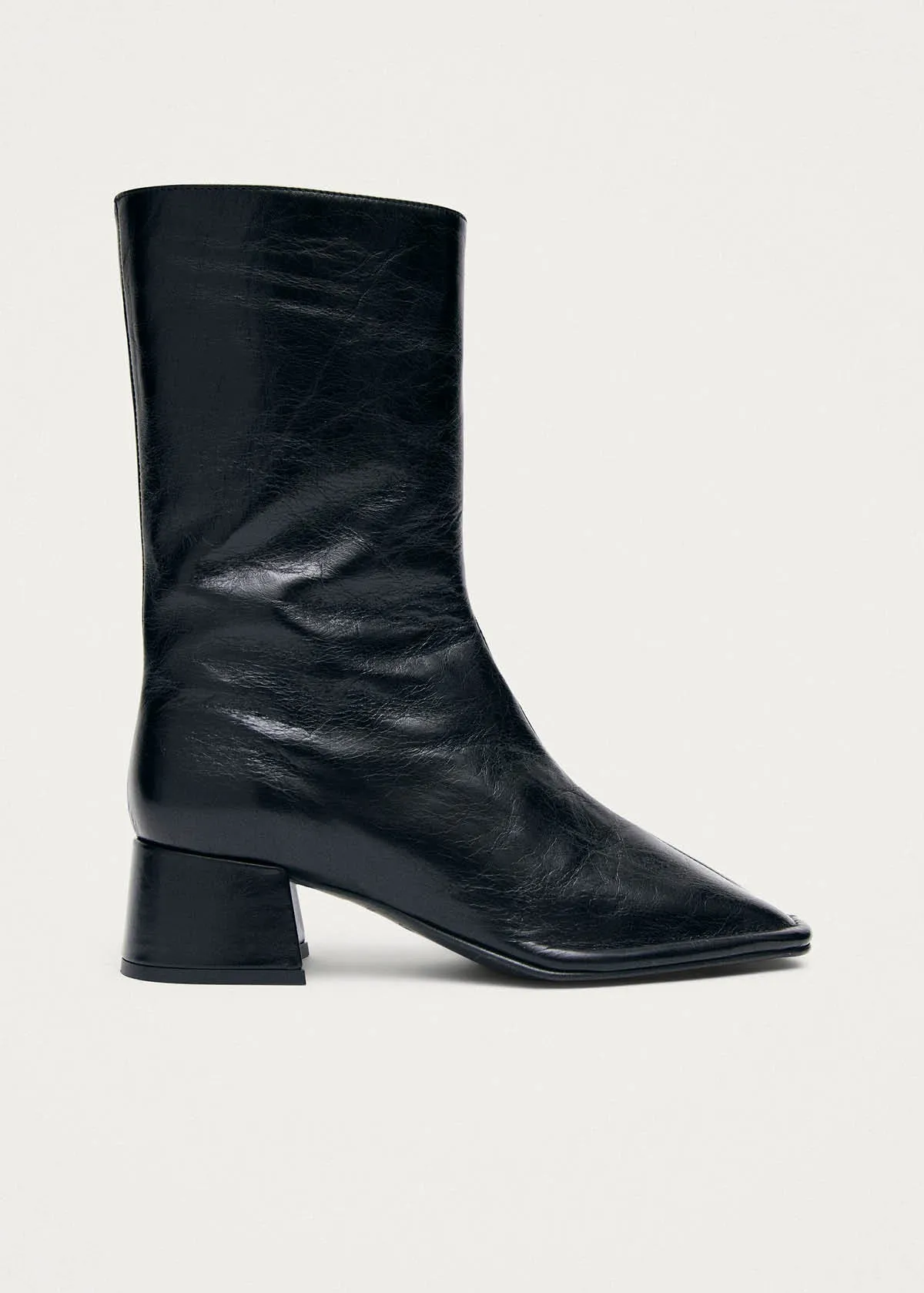 Berlin Rift Black Leather Ankle Boots sold by Alohas
