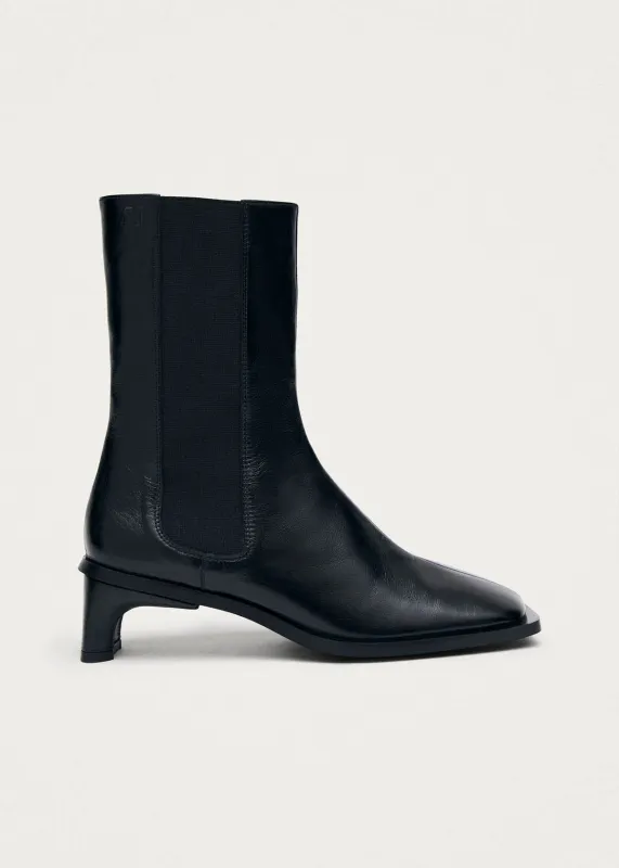 Elowen Rift Black Leather Boots sold by Alohas