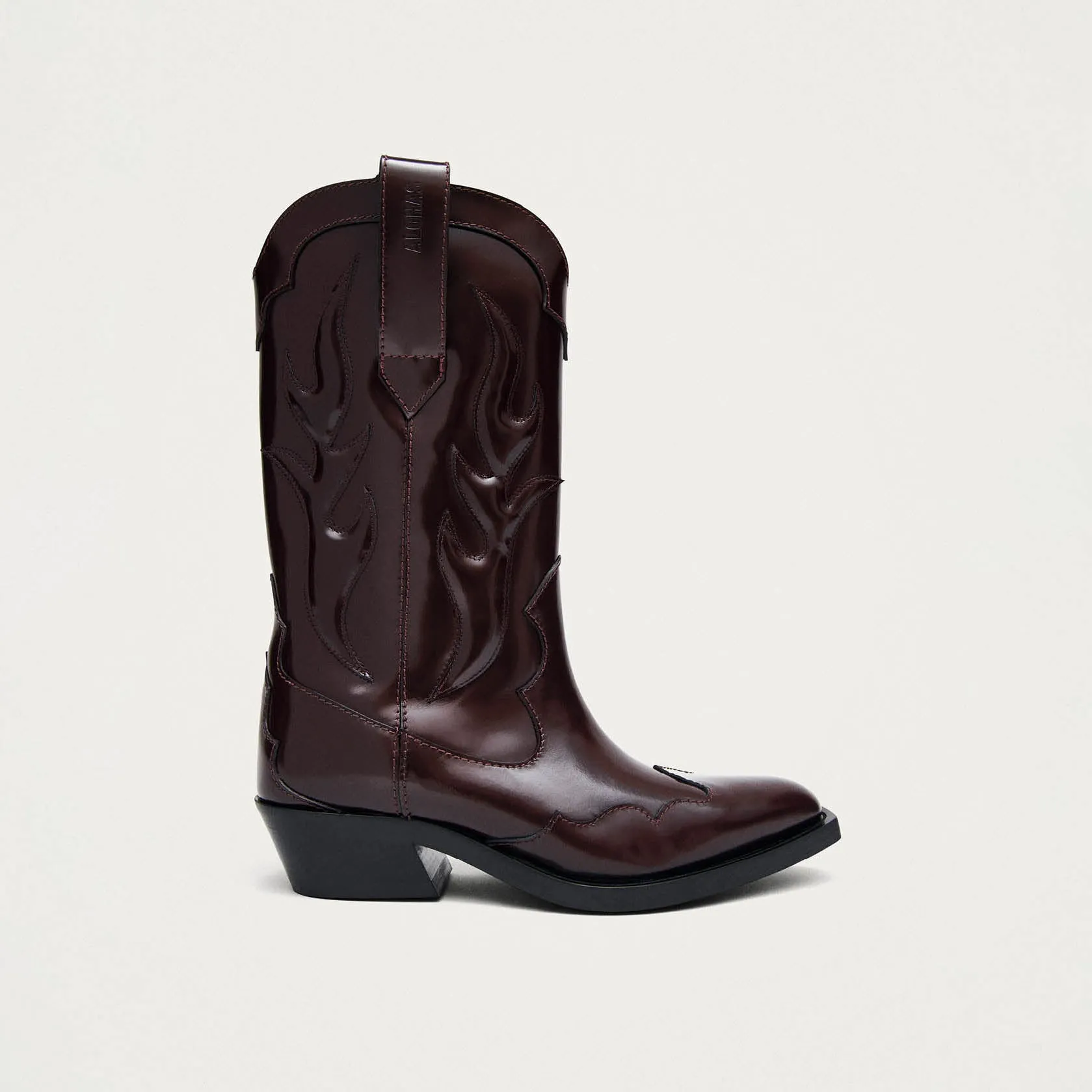 Calyx Burgundy Leather Boots sold by Alohas product image thumbnail 3