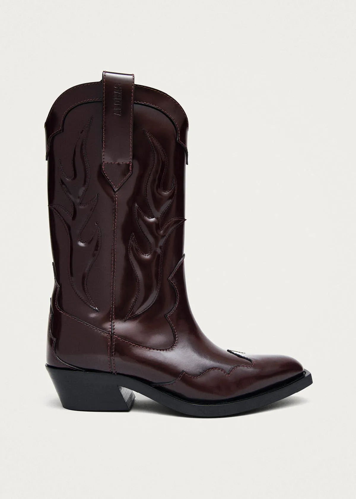 Calyx Burgundy Leather Boots sold by Alohas