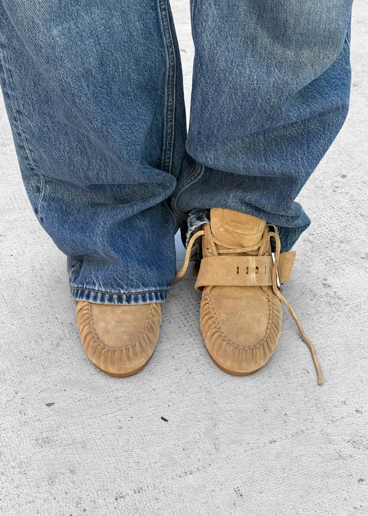 Bark Suede Beige Leather Loafers sold by Alohas product image thumbnail 2