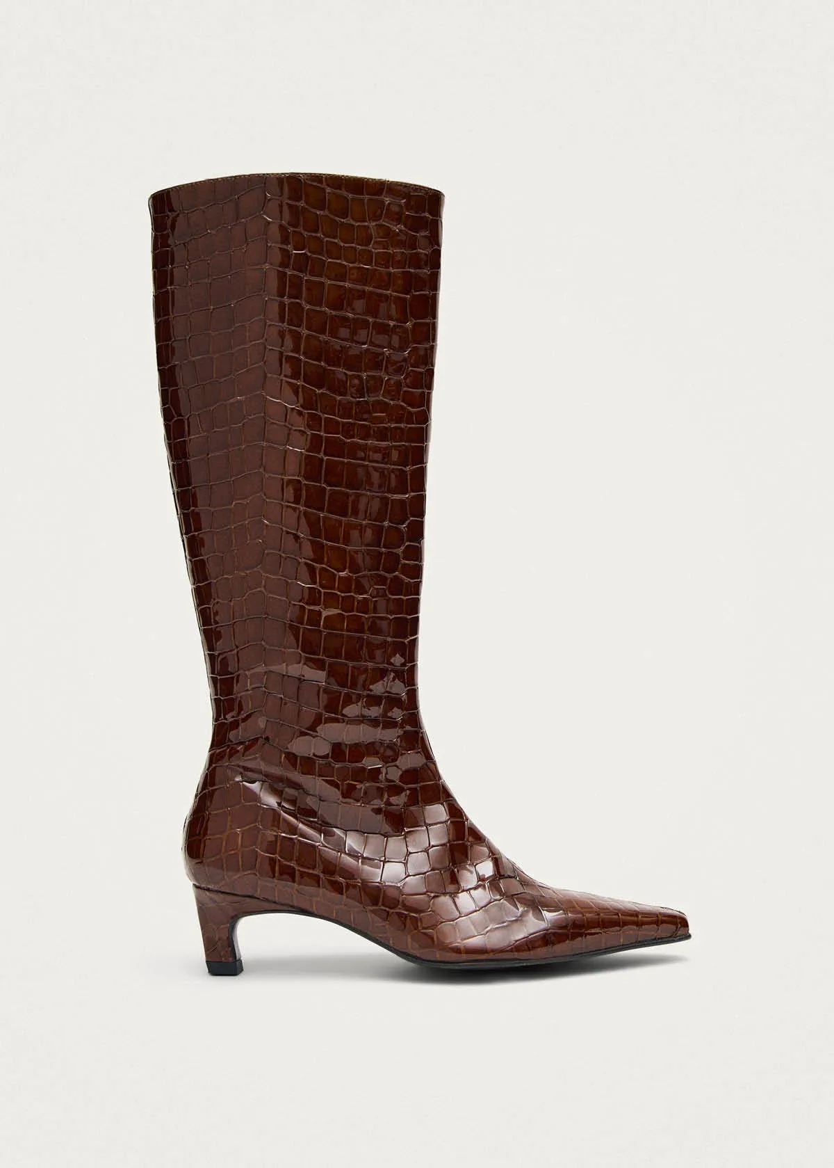Gema Alli Brown Leather Boots sold by Alohas