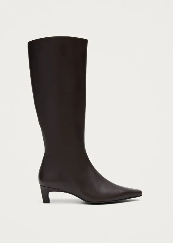 Gema Brown Leather Boots sold by Alohas
