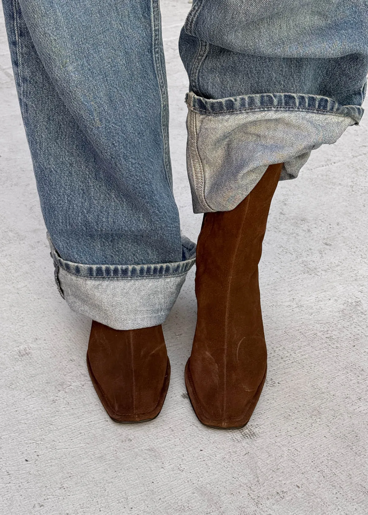 Berlin Suede Brown Leather Ankle Boots sold by Alohas product image thumbnail 2