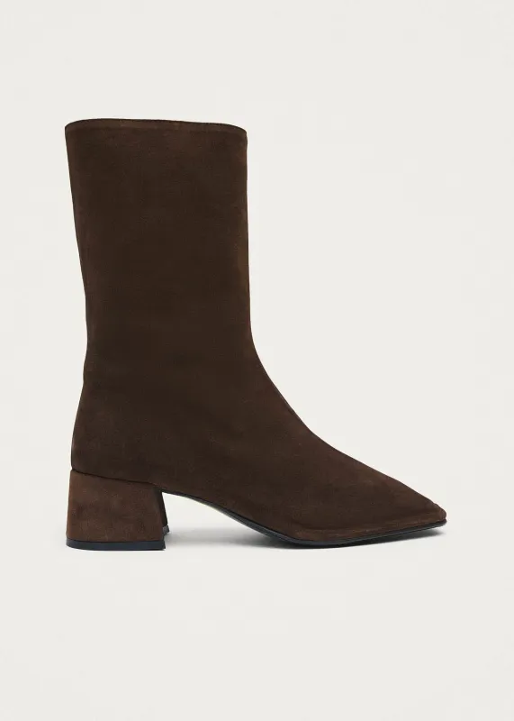 Berlin Suede Brown Leather Ankle Boots sold by Alohas