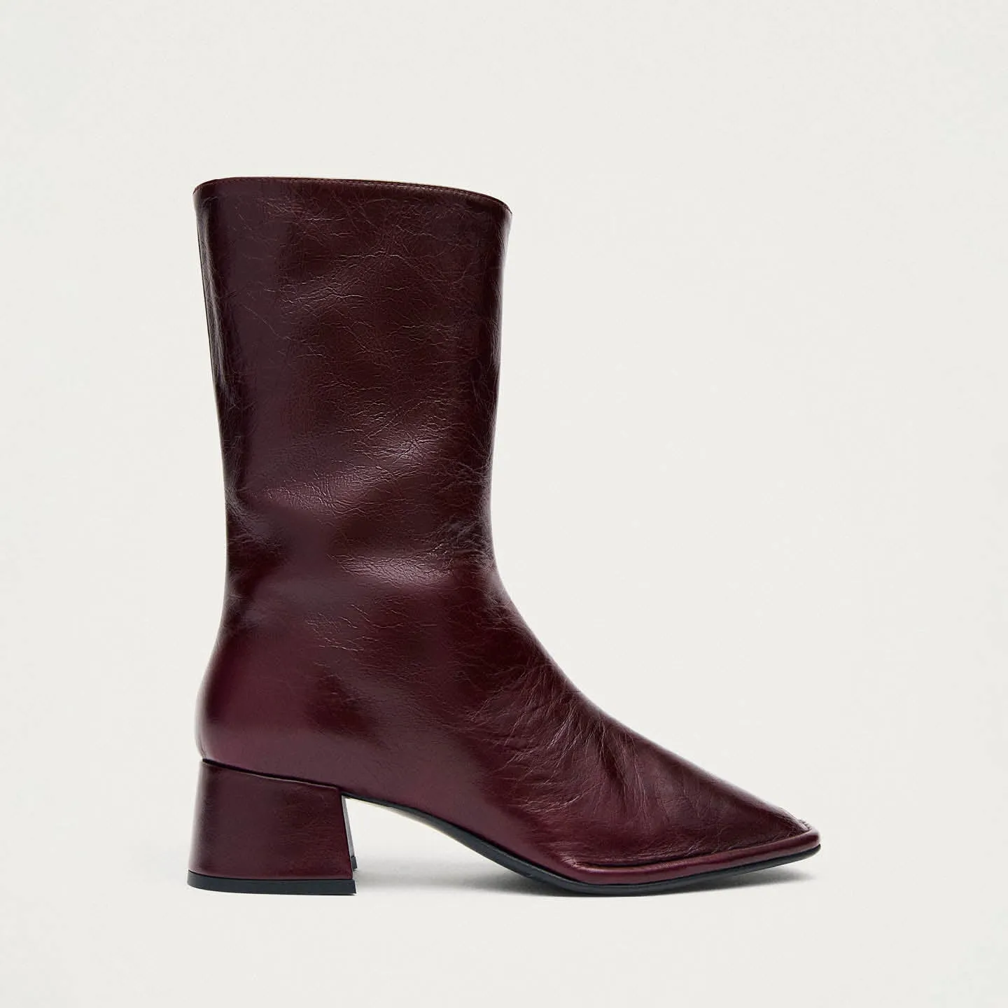 Berlin Rift Burgundy Leather Ankle Boots sold by Alohas product image thumbnail 3
