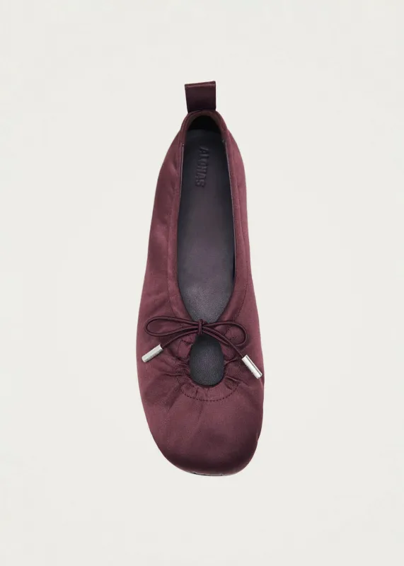 Rosalind Silky Burgundy Ballet Flats sold by Alohas