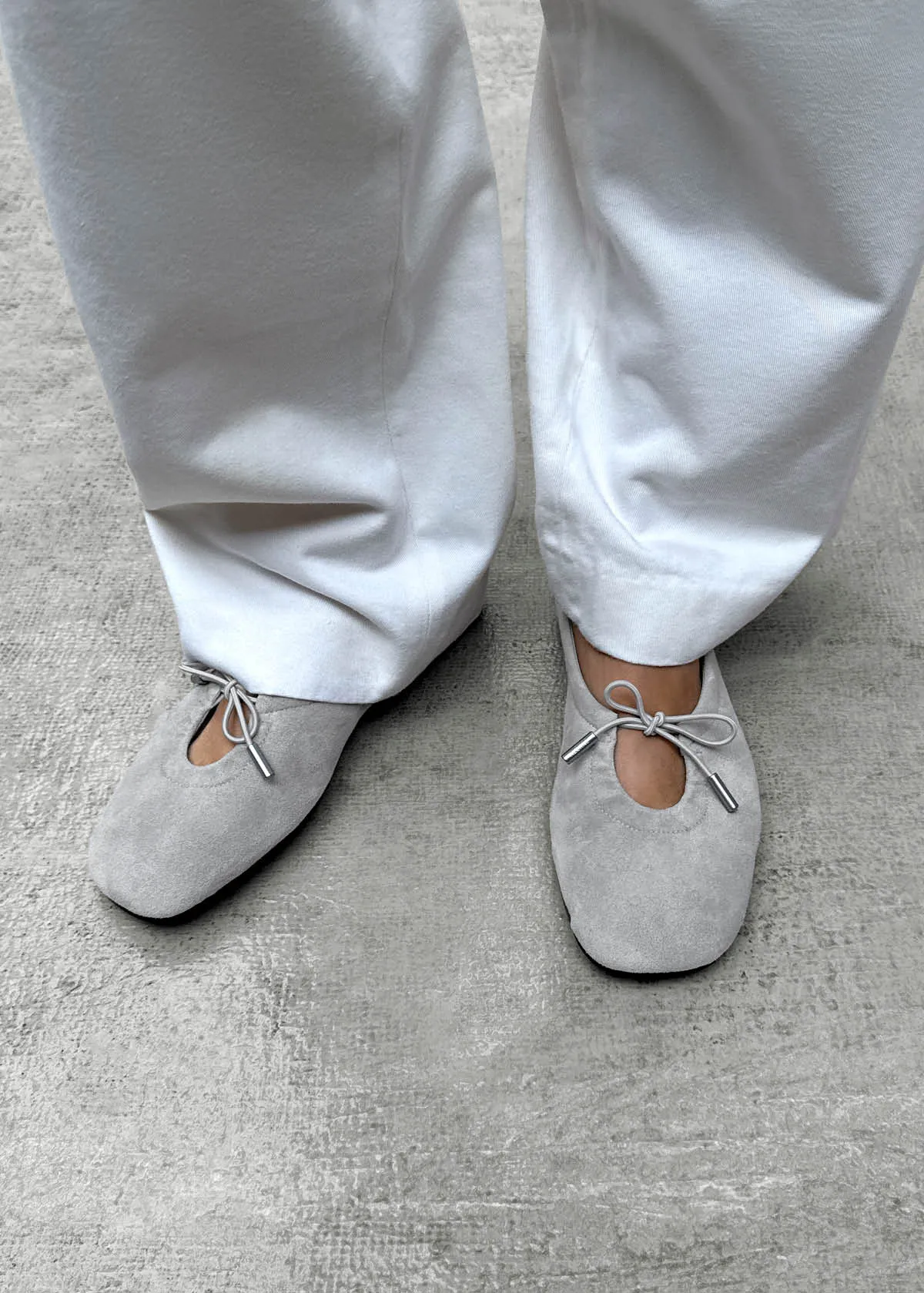 Rosalind Recycled Grey Leather Ballet Flats sold by Alohas product image thumbnail 2