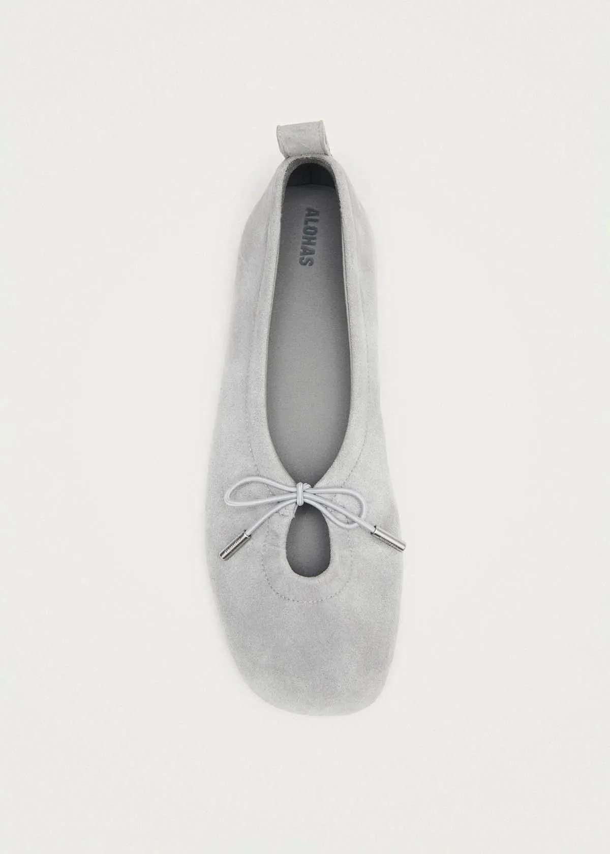 Rosalind Recycled Grey Leather Ballet Flats sold by Alohas