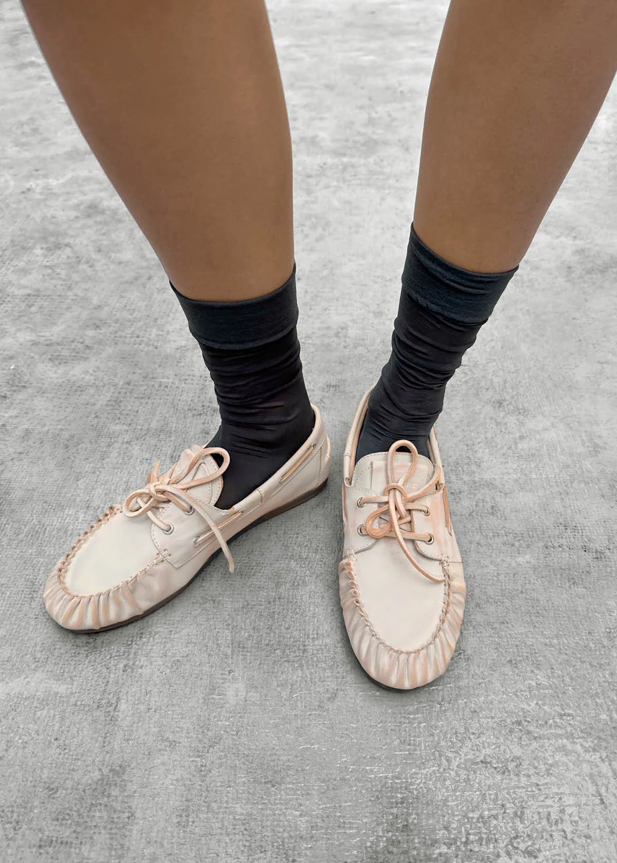 Rowan Brushed White Leather Loafers sold by Alohas product image thumbnail 2