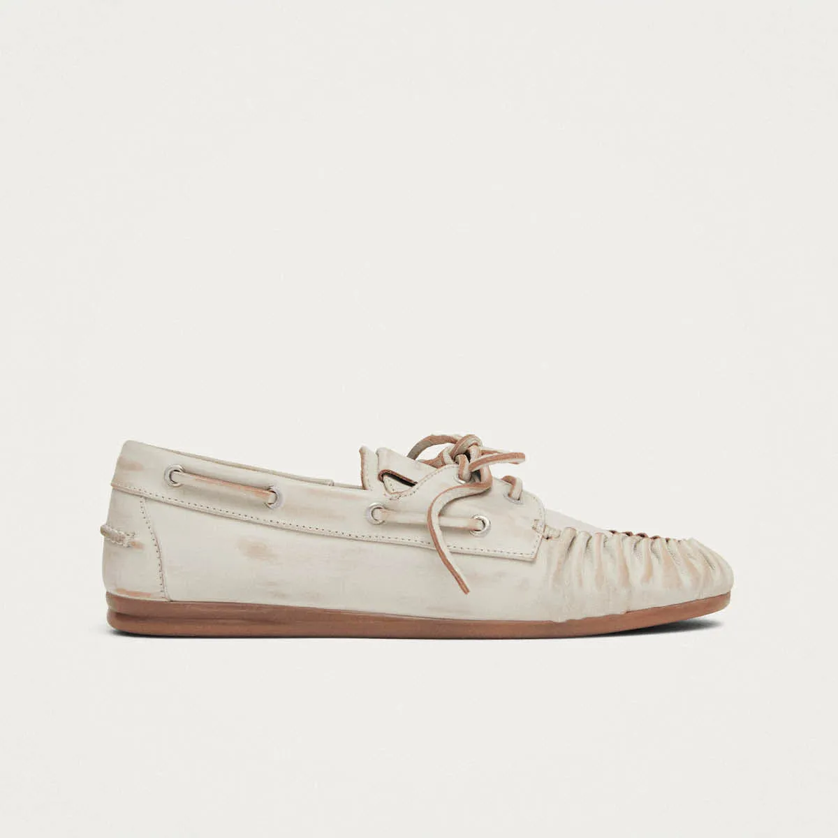 Rowan Brushed White Leather Loafers sold by Alohas product image thumbnail 3