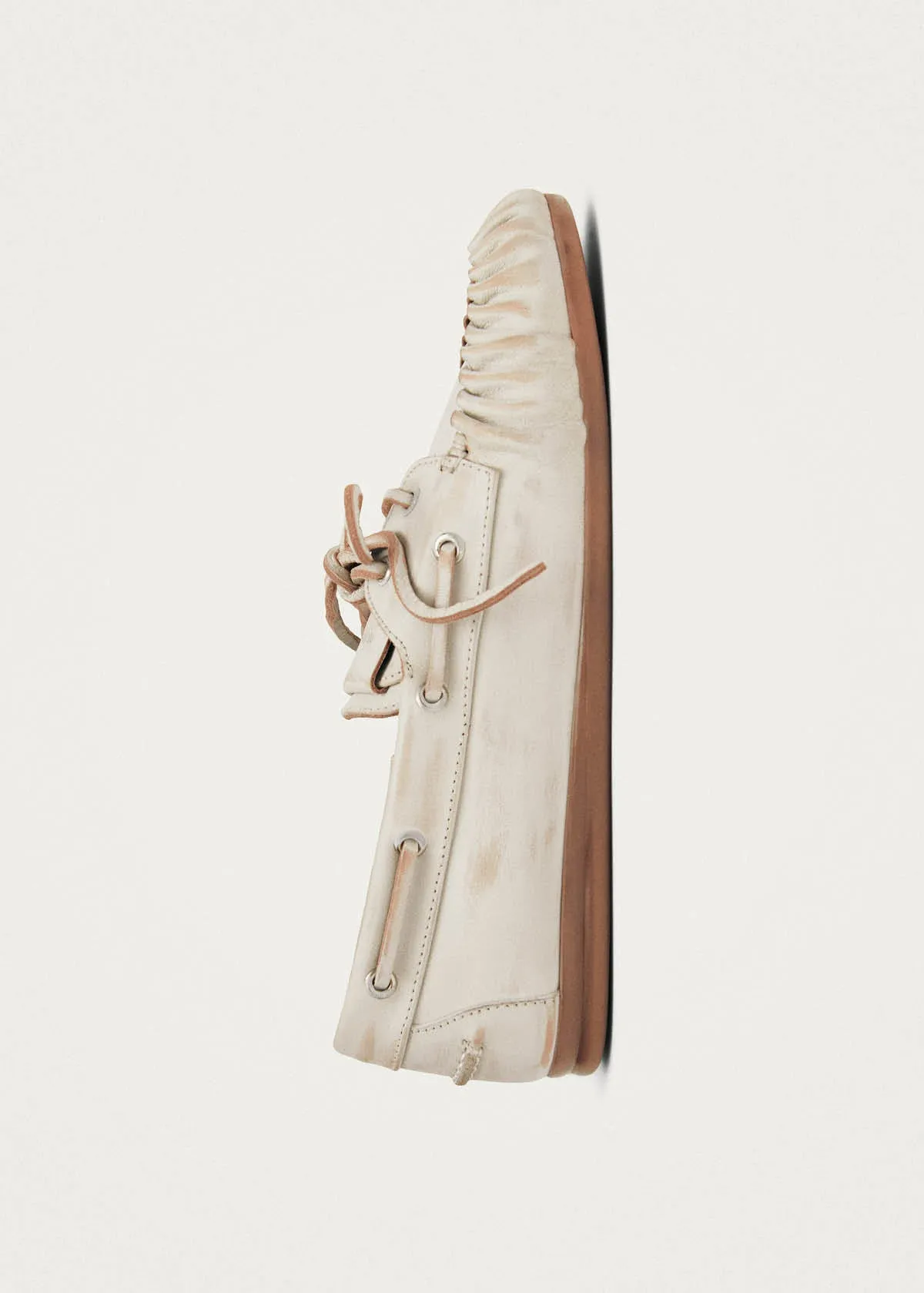 Rowan Brushed White Leather Loafers sold by Alohas product image thumbnail 4