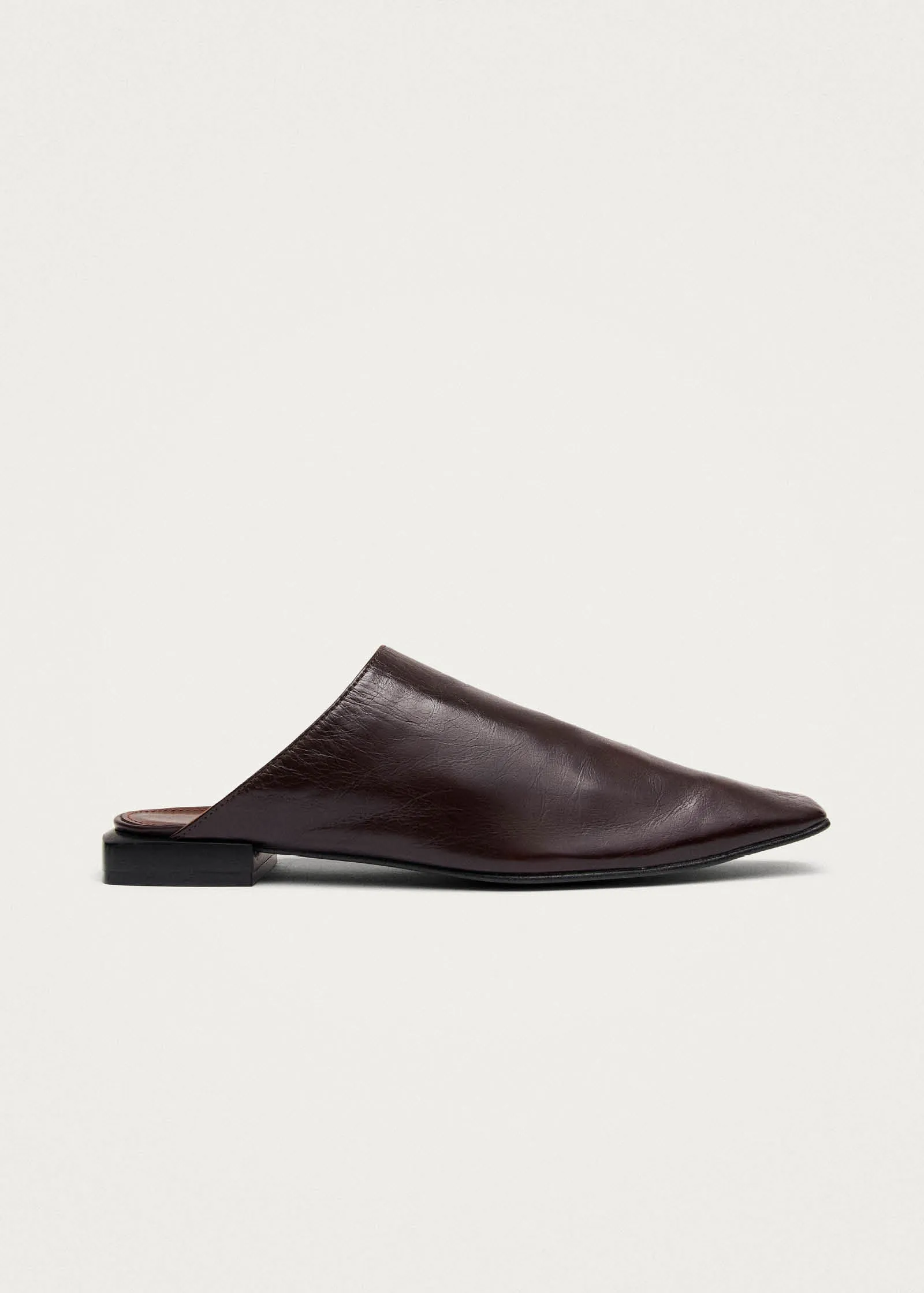 Noe Rift Dark Brown Leather Mules sold by Alohas