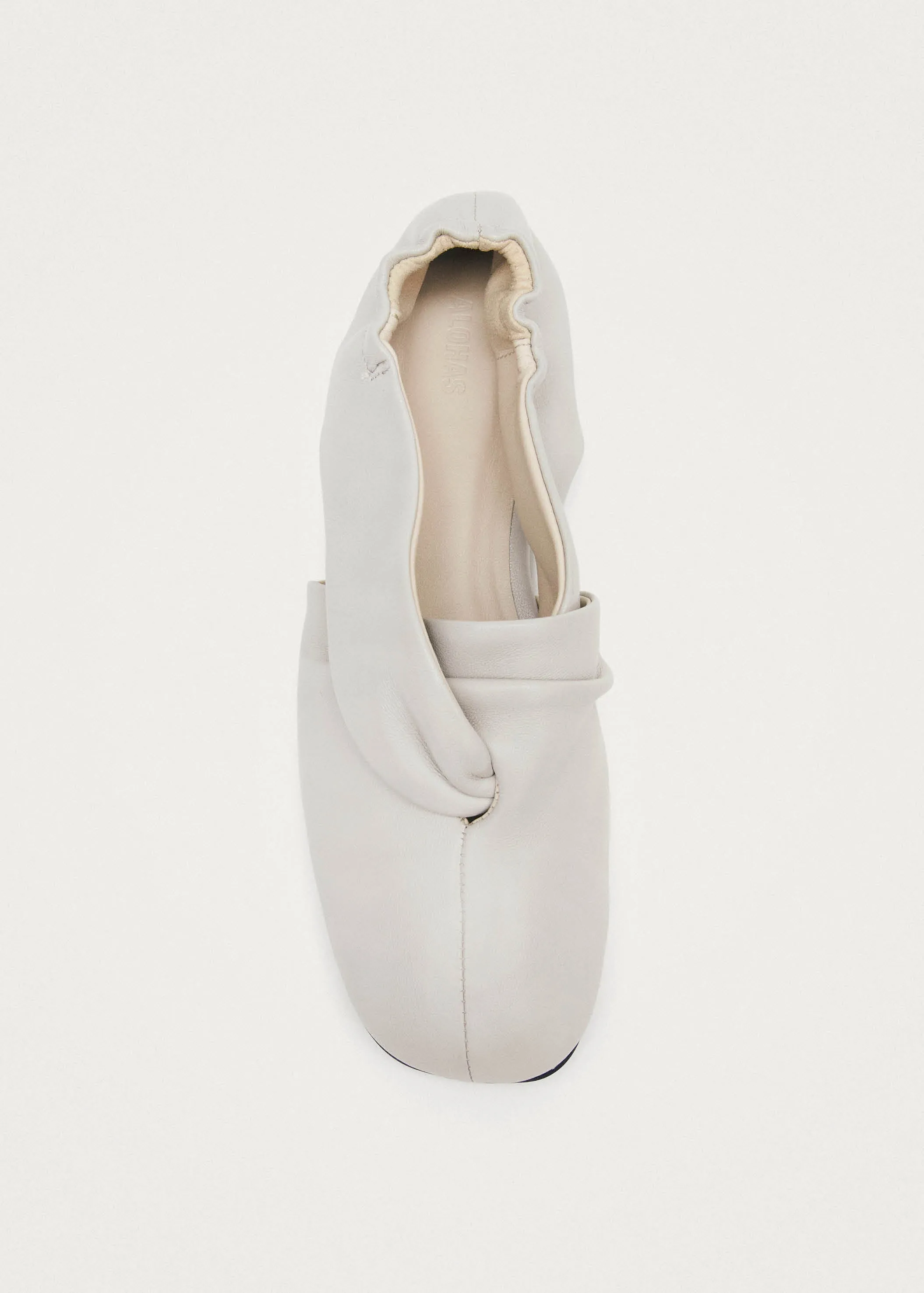 Alaula Light Grey Leather Ballet Flats sold by Alohas product image thumbnail 4