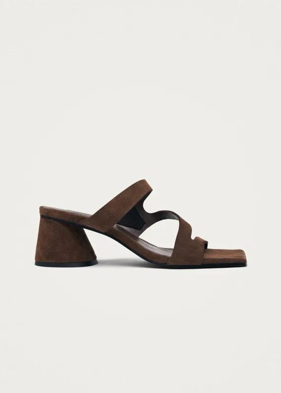 Orielle Suede Brown Leather Sandals sold by Alohas