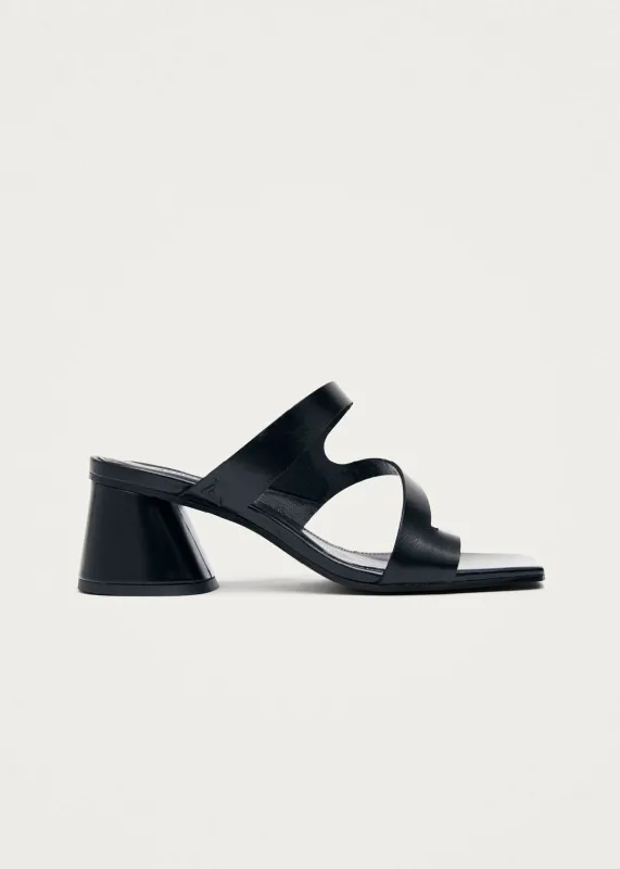 Orielle Rift Black Leather Sandals sold by Alohas