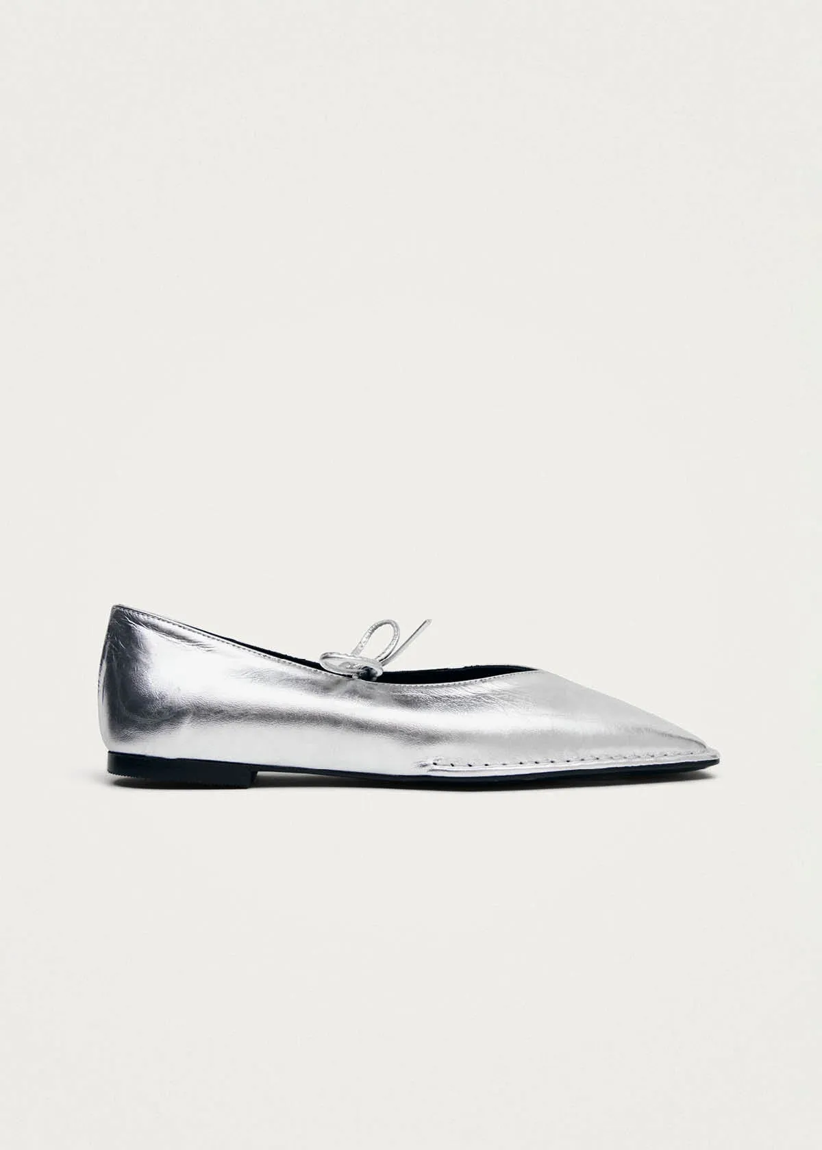 Sway Shimmer Silver Leather Ballet Flats sold by Alohas product image thumbnail 5