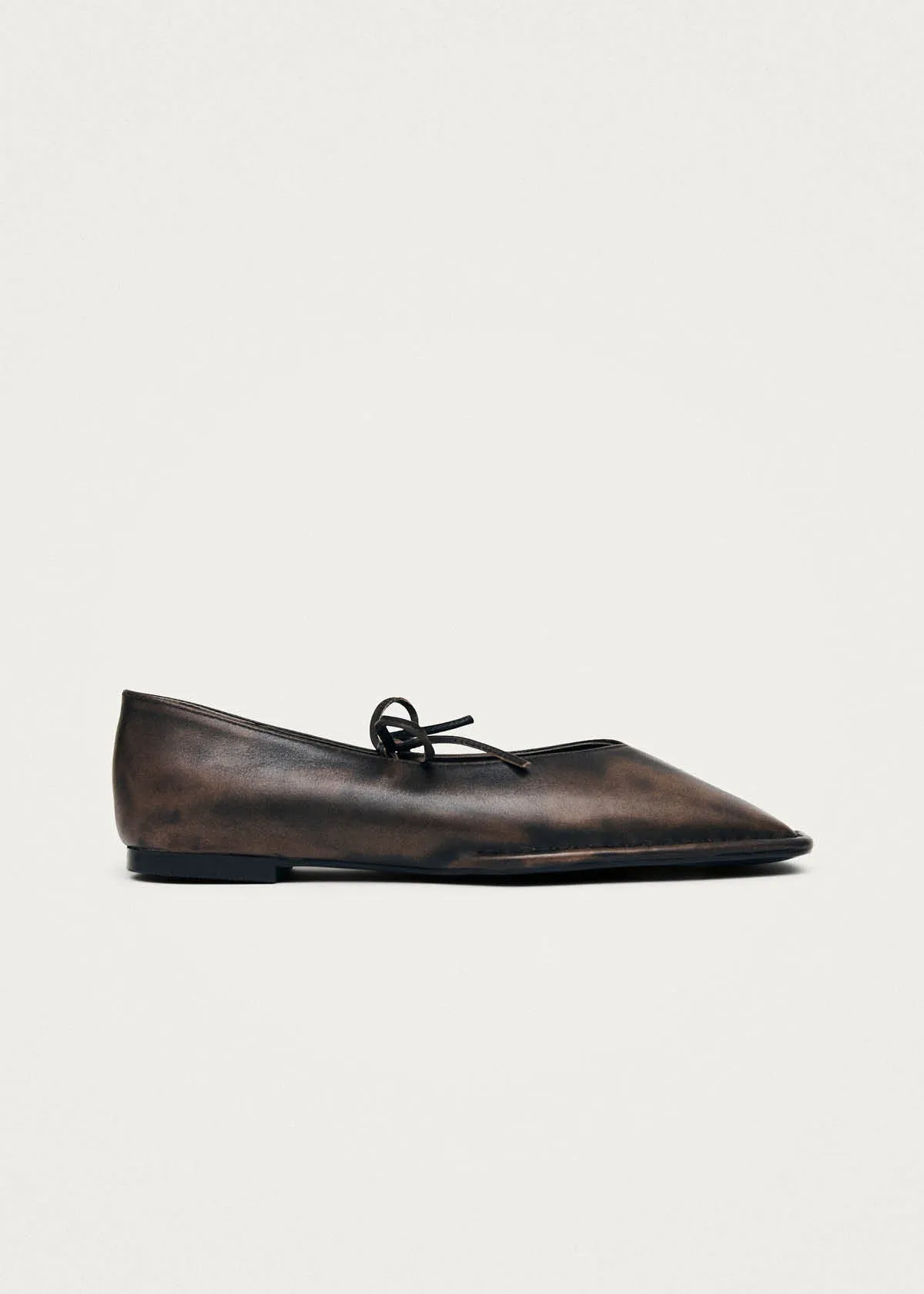 Sway Vintage Effect Brown Leather Ballet Flats sold by Alohas product image thumbnail 5