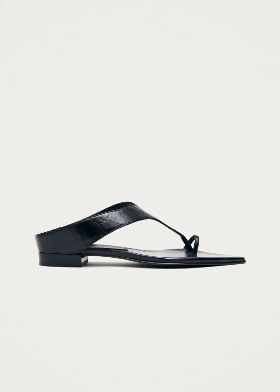Nanea Rift Black Leather Sandals sold by Alohas