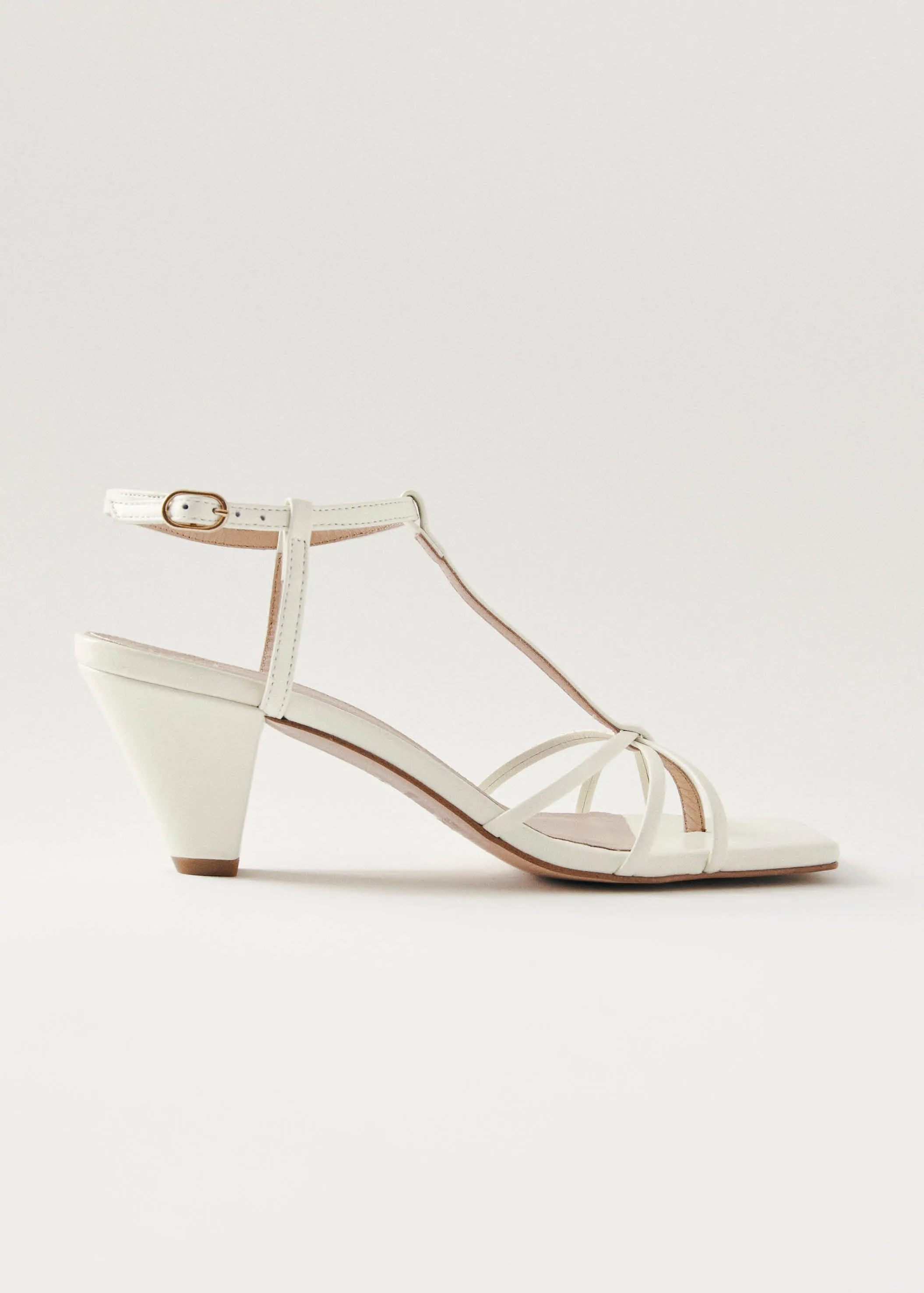 Ines Cream Leather Sandals sold by Alohas