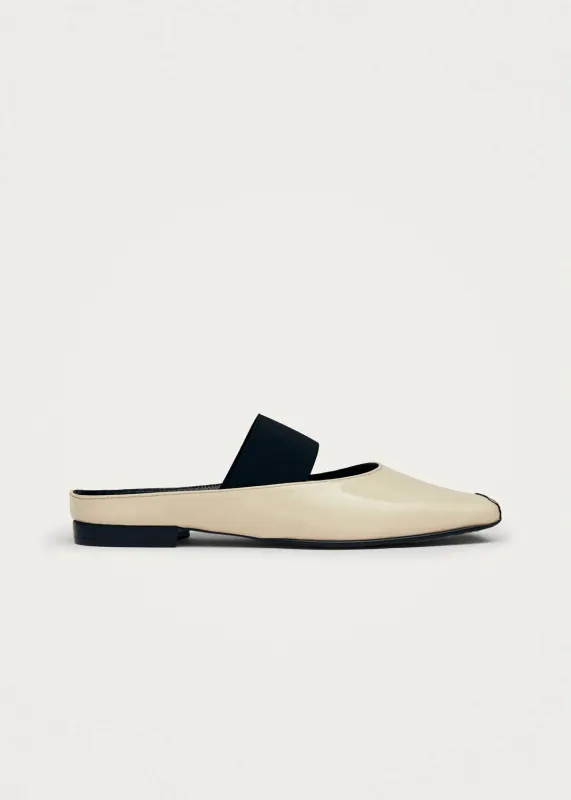 Mele Patent Cream Leather Mules sold by Alohas
