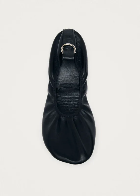 Naira Black Leather Ballet Flats sold by Alohas