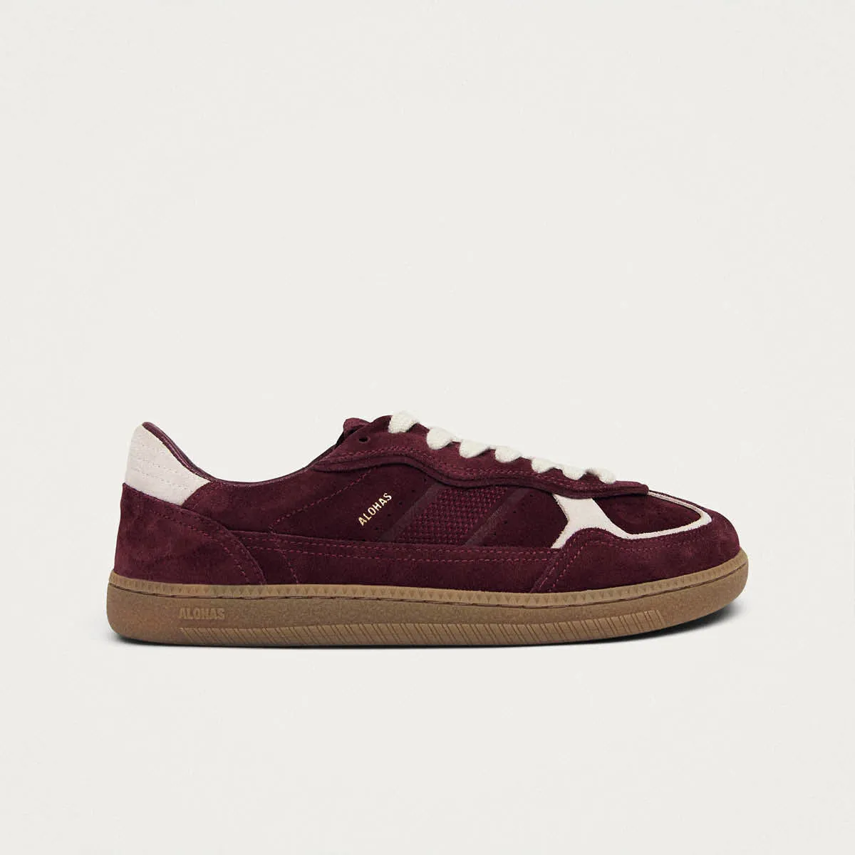 Tb.00 Barefoot Rife Burgundy & Off White Leather Sneakers sold by Alohas product image thumbnail 3
