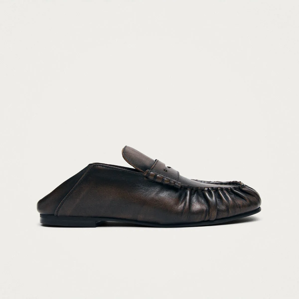 Aven Mule Vintage Effect Brown Leather Loafers sold by Alohas product image thumbnail 3