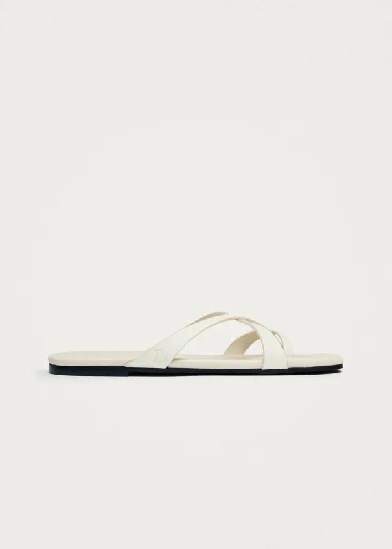 Solara Cream Leather Sandals sold by Alohas