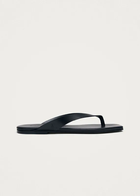 Ola Black Leather Sandals sold by Alohas