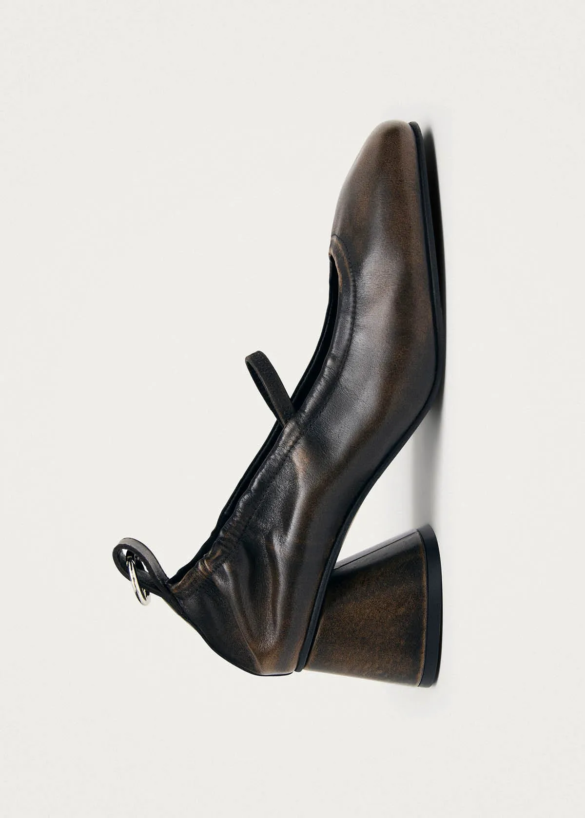 Rhiane Vintage Effect Brown Leather Pumps sold by Alohas product image thumbnail 4