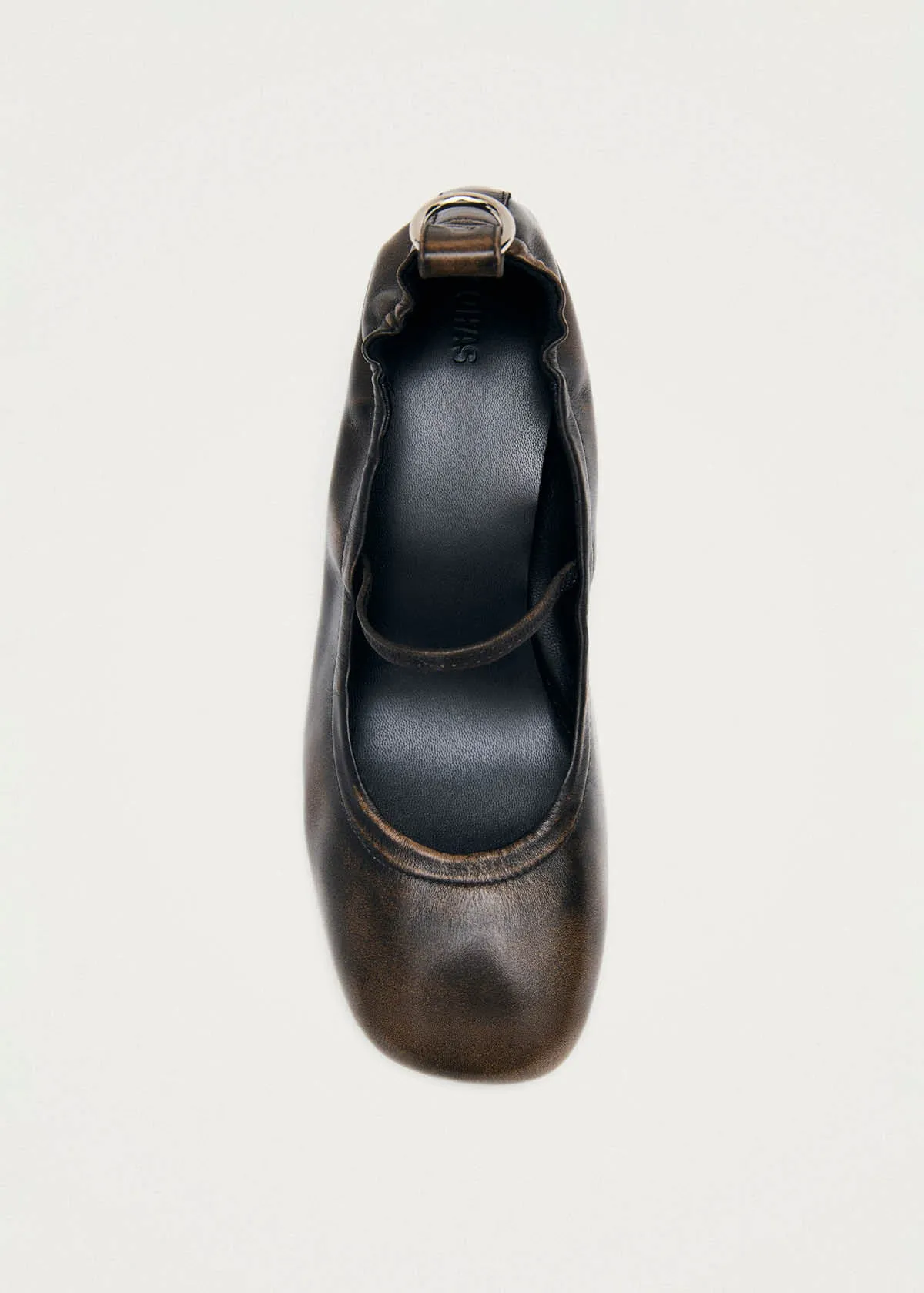 Rhiane Vintage Effect Brown Leather Pumps sold by Alohas product image thumbnail 5