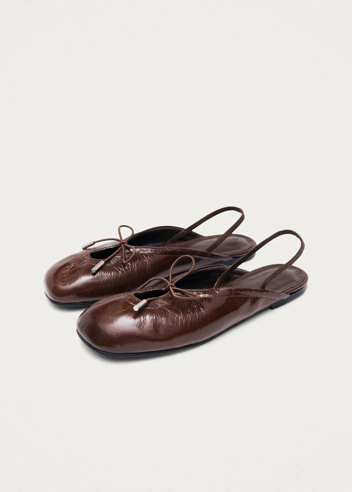 Oli Patent Brown Leather Ballet Flats sold by Alohas product image thumbnail 5