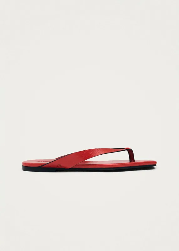 Ola Rift Red Leather Sandals sold by Alohas