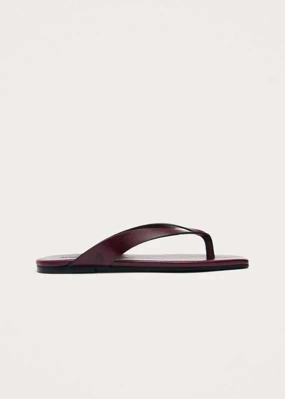 Ola Rift Burgundy Leather Sandals made by Alohas