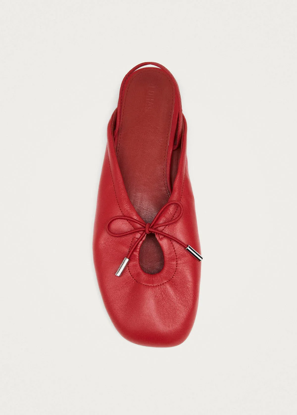 Oli Red Leather Ballet Flats sold by Alohas