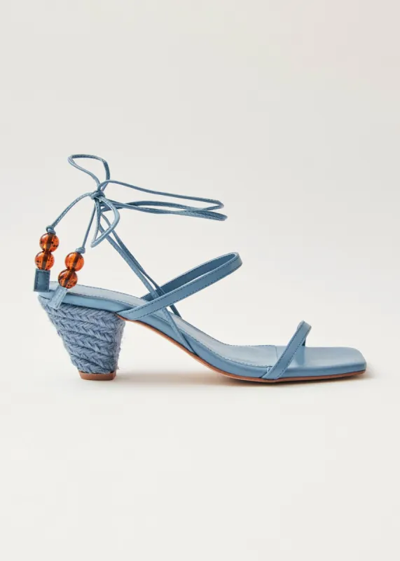 Imani Blue Leather Sandals sold by Alohas