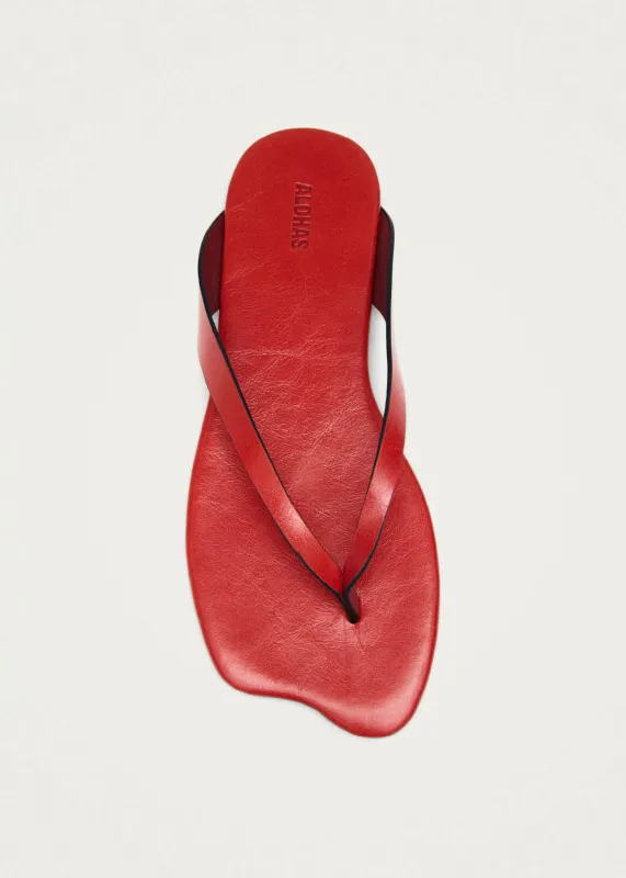 Echo Rift Red Leather Sandals sold by Alohas