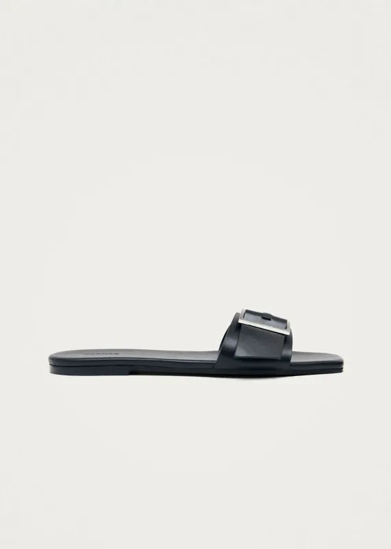 Vent Black Leather Sandals sold by Alohas