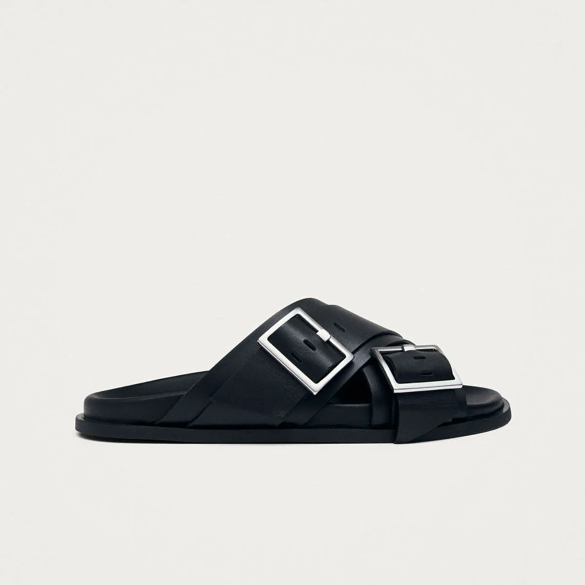 Caliza Black Leather Sandals sold by Alohas product image thumbnail 3