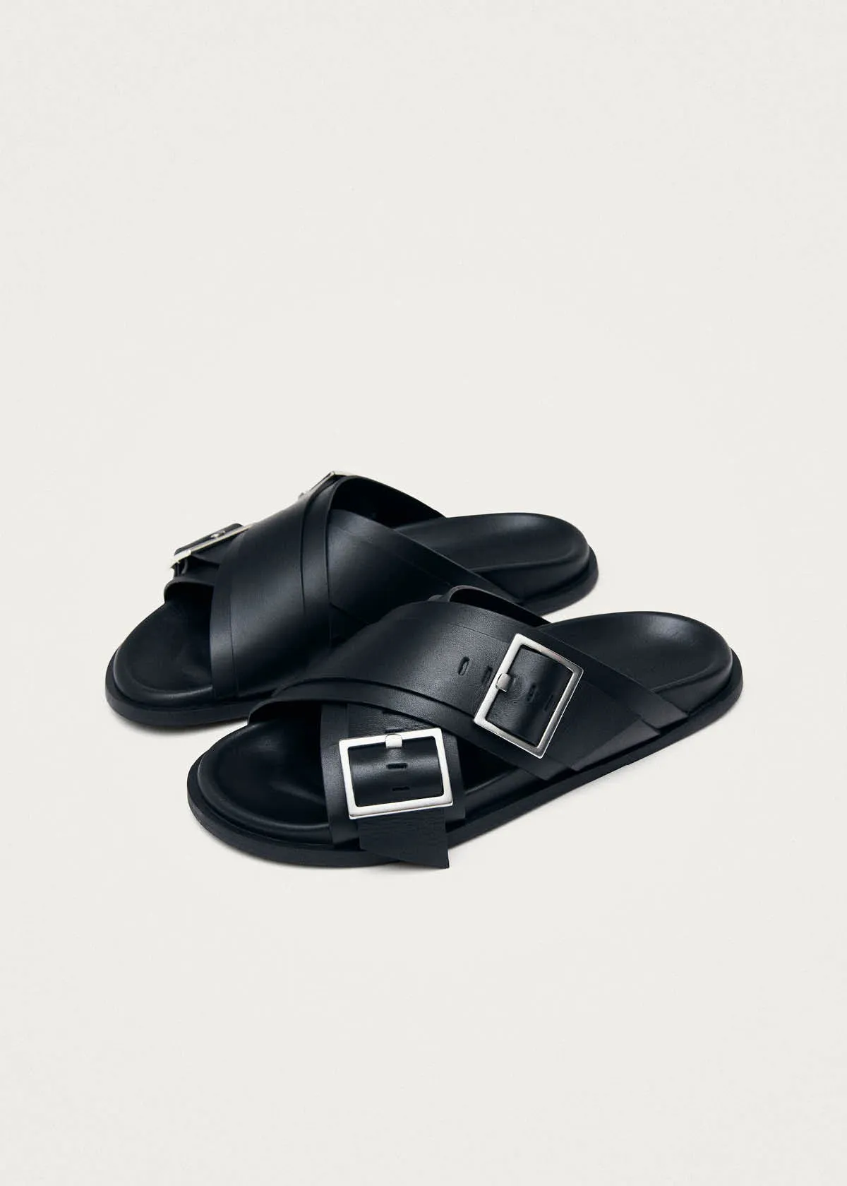 Caliza Black Leather Sandals sold by Alohas product image thumbnail 2