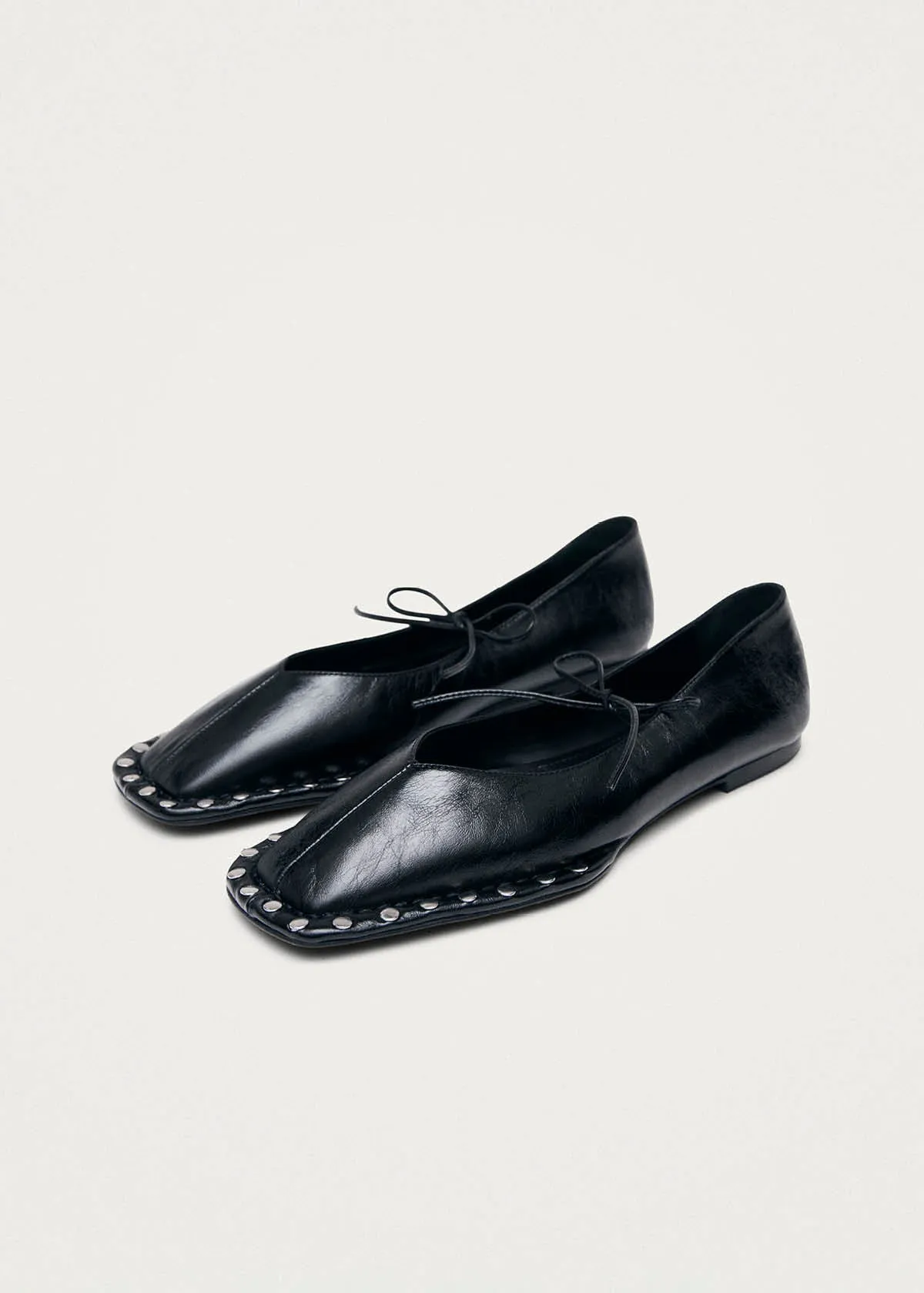 Sway Studs Rift Black Leather Ballet Flats sold by Alohas product image thumbnail 5
