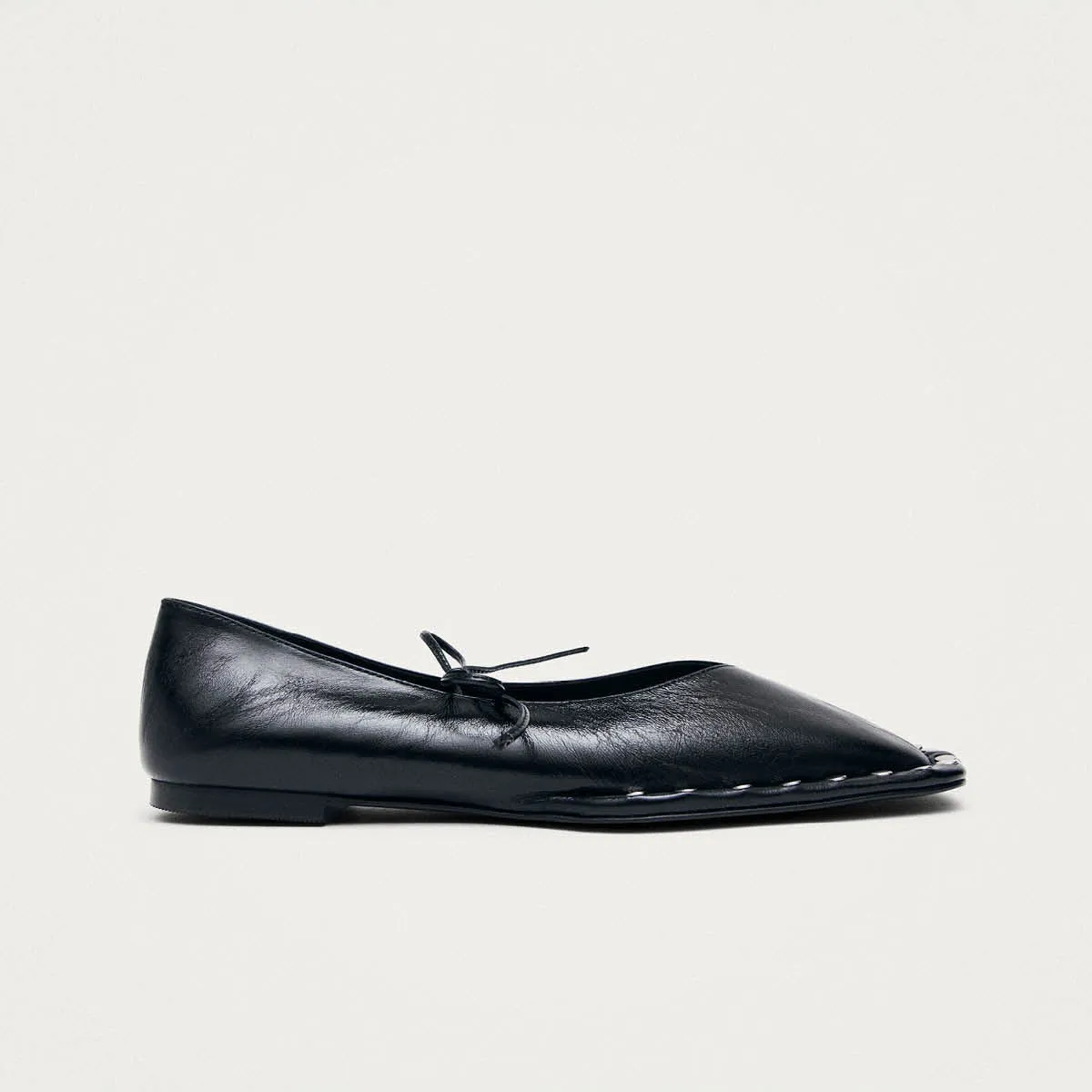 Sway Studs Rift Black Leather Ballet Flats sold by Alohas product image thumbnail 3