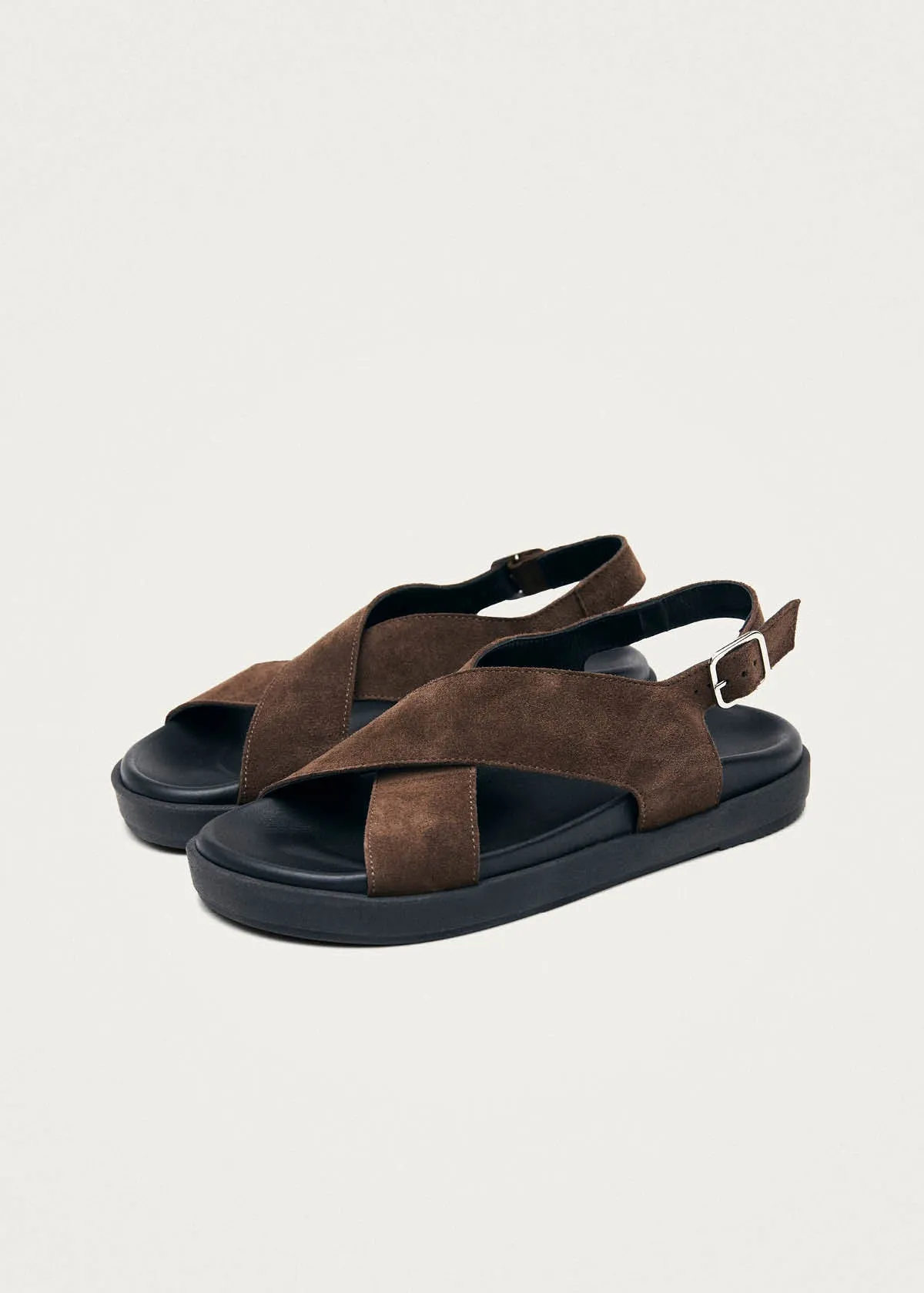 Nico Suede Dark Brown Leather Sandals sold by Alohas product image thumbnail 2