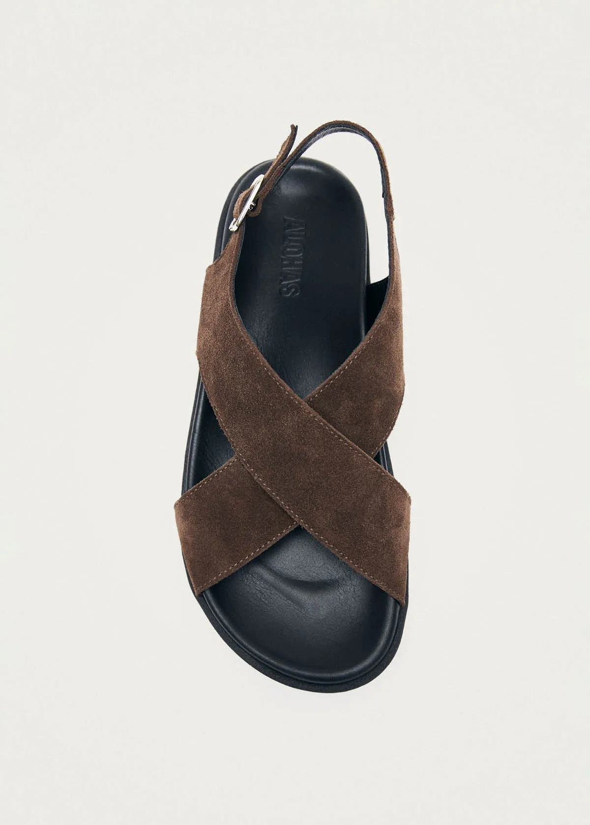 Nico Suede Dark Brown Leather Sandals sold by Alohas product image thumbnail 5