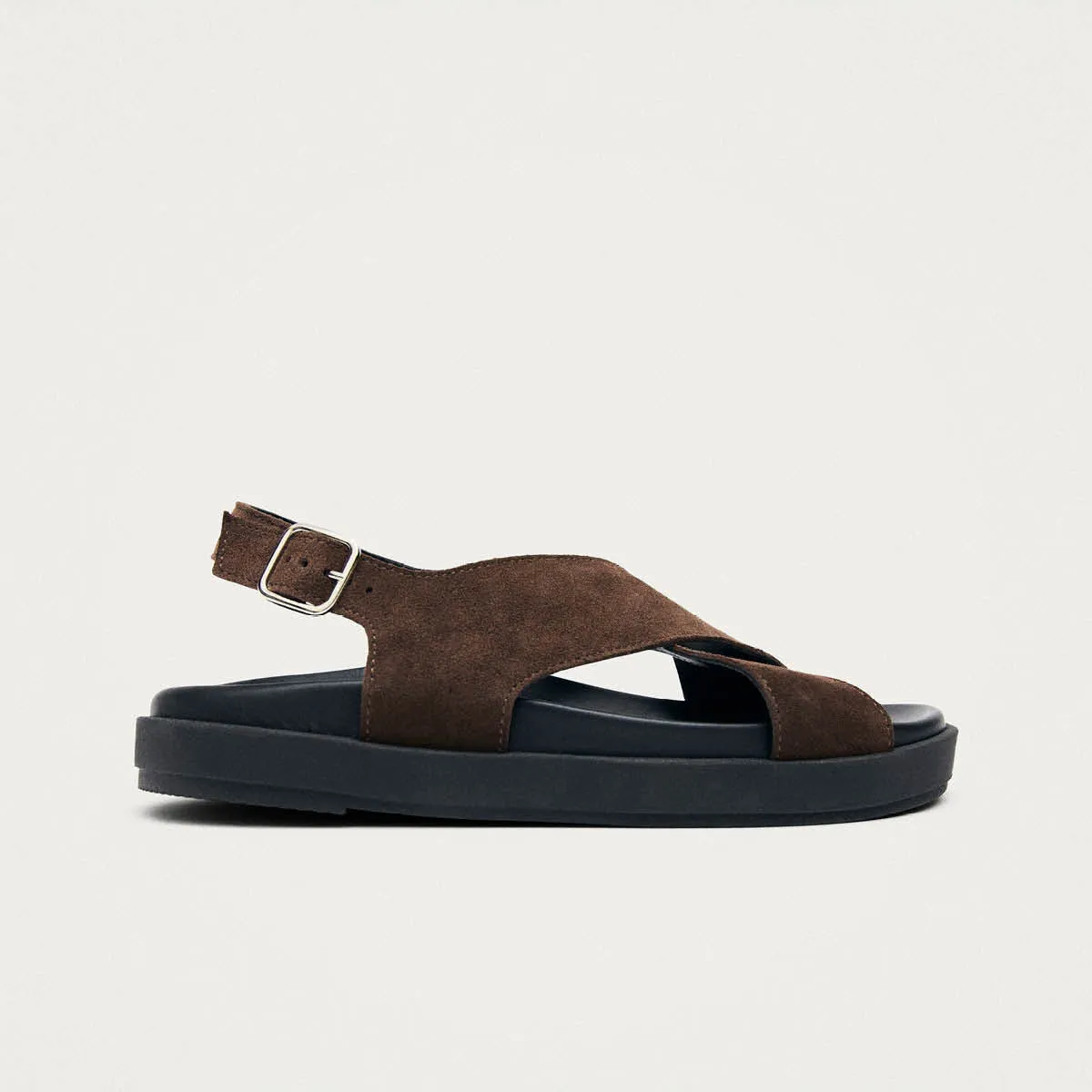 Nico Suede Dark Brown Leather Sandals sold by Alohas product image thumbnail 3