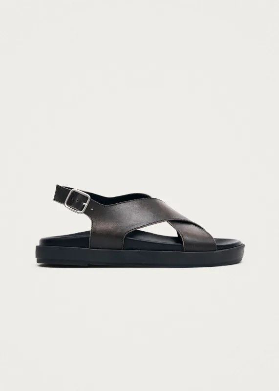 Nico Vintage Effect Brown Leather Sandals sold by Alohas