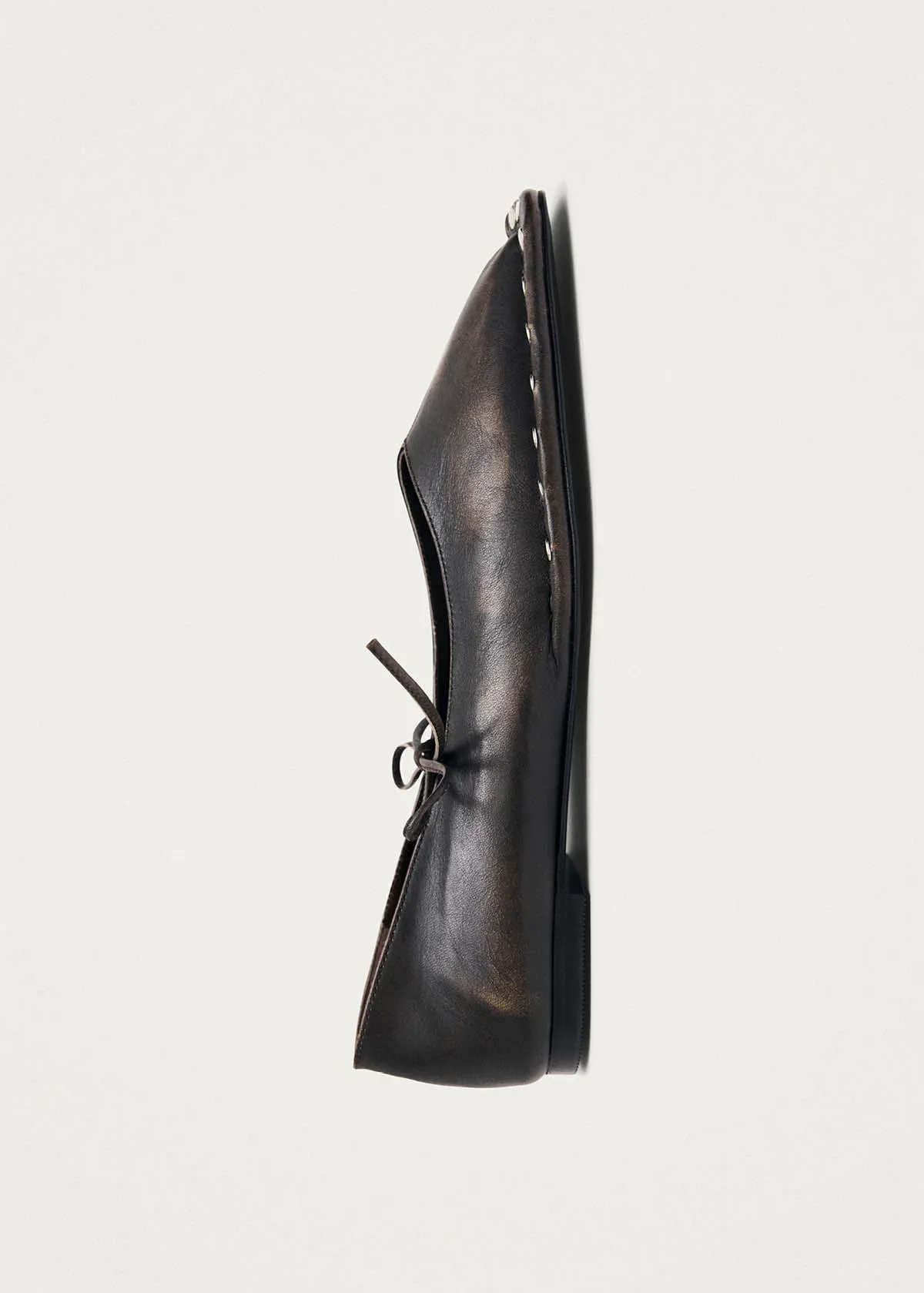 Sway Studs Vintage Effect Brown Leather Ballet Flats sold by Alohas product image thumbnail 2