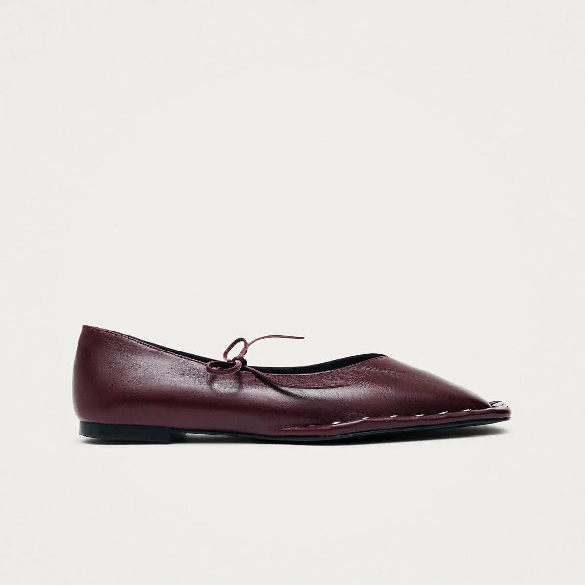 Sway Studs Rift Burgundy Leather Ballet Flats sold by Alohas product image thumbnail 3