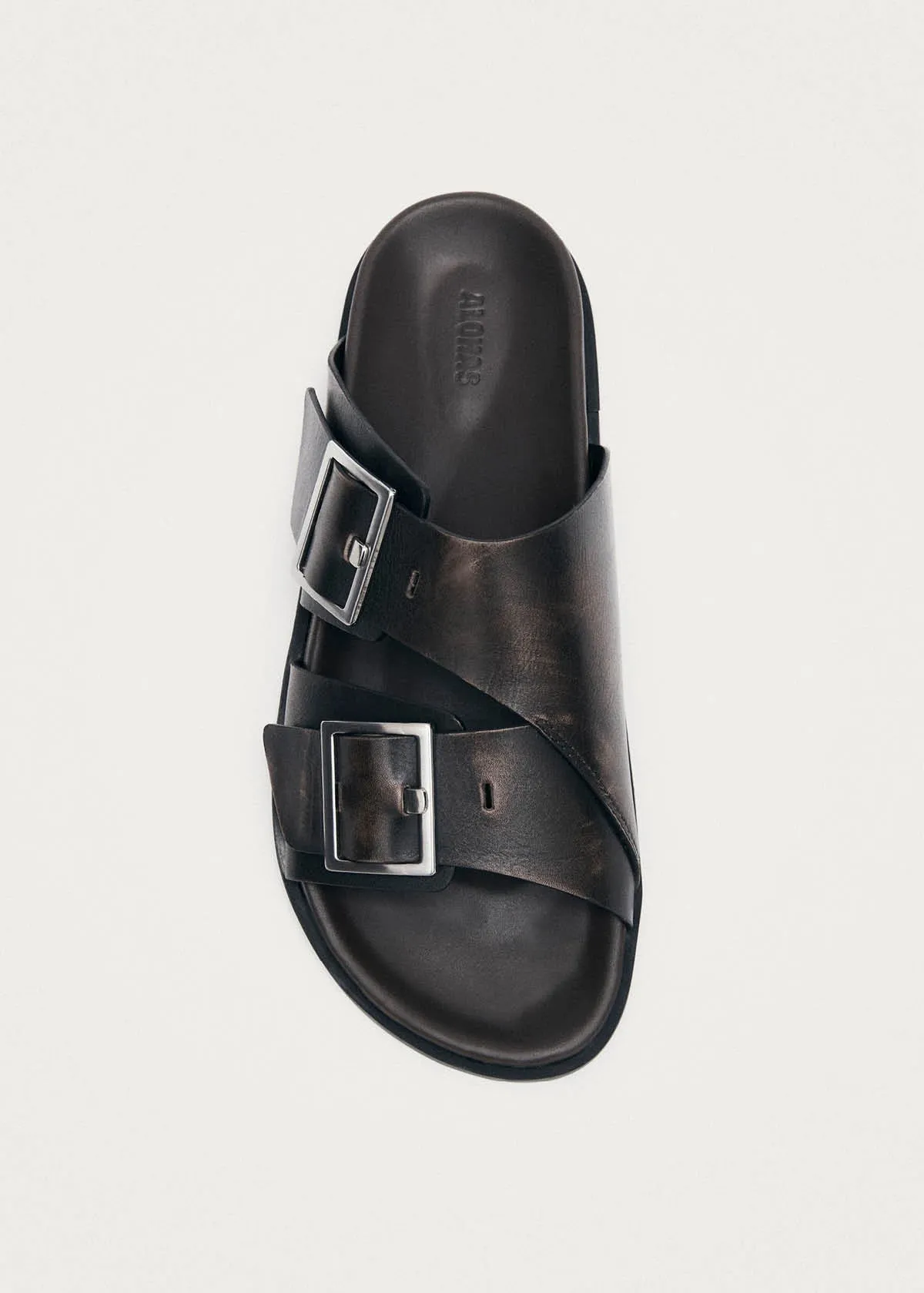 Alba Vintage Effect Brown Leather Sandals sold by Alohas product image thumbnail 5